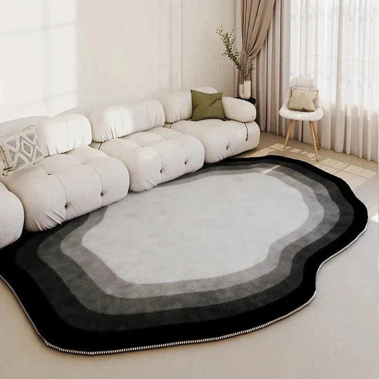 Tapete Orgânico Abstrato Irregular Mix Dark para Sala Quarto Tapete - 0002 Conceito 80x120cm 