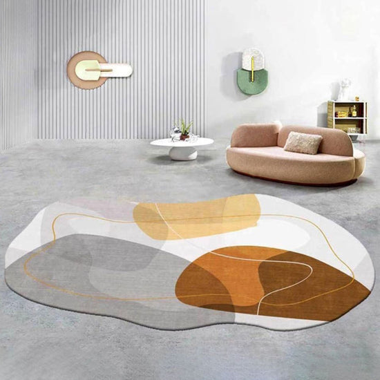 Tapete Orgânico Abstrato Irregular para Sala - Gemas tapete Conceito 80x120cm 