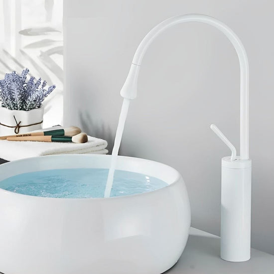 Torneira Minimalista Moderna Soft Room TorneiraLavabo - 0018 YuDome Branco 