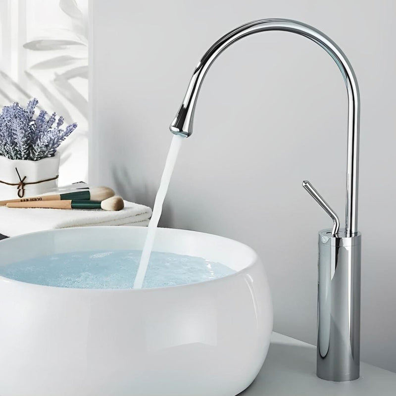 Torneira Minimalista Moderna Soft Room TorneiraLavabo - 0018 YuDome Cinza Cromado 